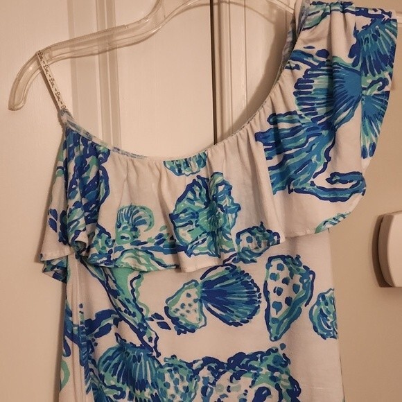 Lilly Pulitzer Matteo Top Neveah Barefoot Princess Seashell One Shoulder Size XS - Picture 2 of 6